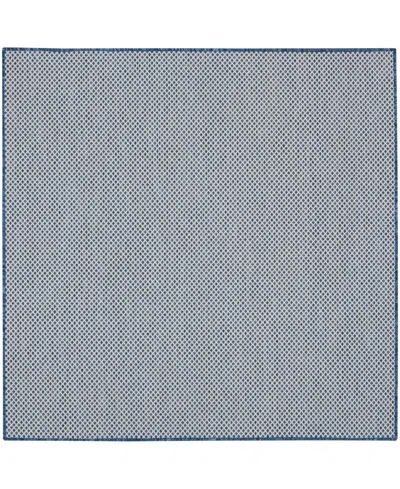 Nourison Home Courtyard Cou01 5'x5' Square Area Rug In Ivory,blue