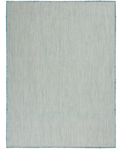 Nourison Home Courtyard Cou01 5'x7' Area Rug In Ivory,aqua