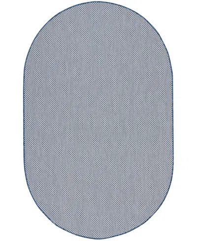 Nourison Home Courtyard Cou01 5'x8' Oval Area Rug In Ivory,blue