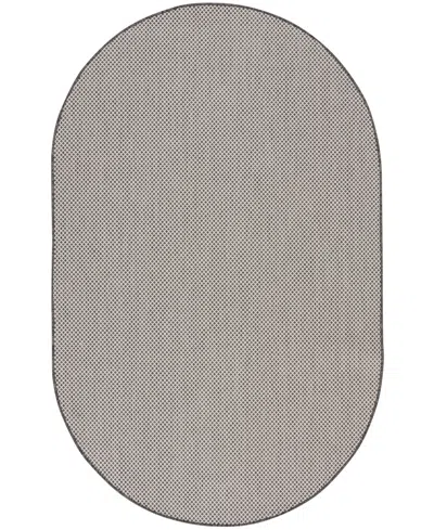 Nourison Home Courtyard Cou01 5'x8' Oval Area Rug In Ivory,charcoal