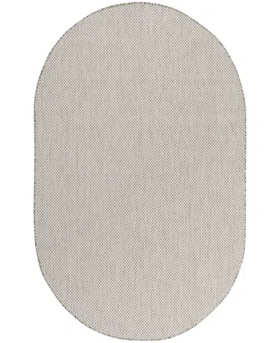Nourison Home Courtyard Cou01 5'x8' Oval Area Rug In Ivory,silver