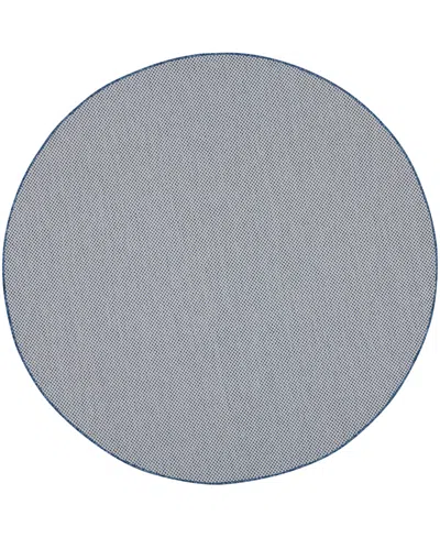 Nourison Home Courtyard Cou01 6'x6' Round Area Rug In Ivory,blue