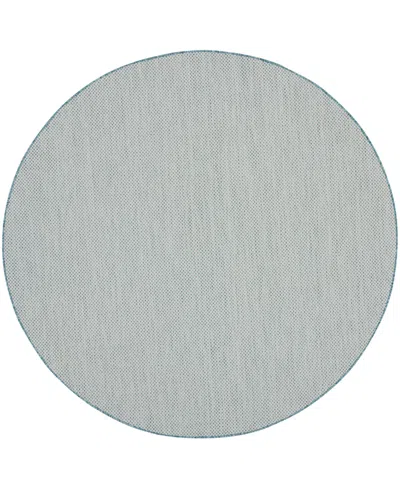 Nourison Home Courtyard Cou01 8'x8' Round Area Rug In Ivory,aqua