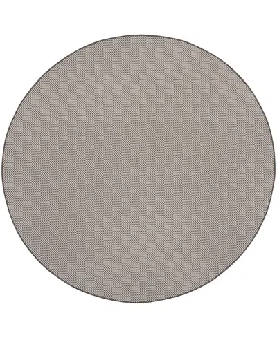 Nourison Home Courtyard Cou01 8'x8' Round Area Rug In Ivory,gray