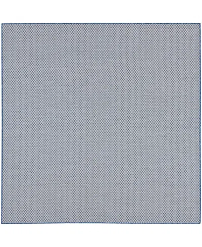 Nourison Home Courtyard Cou01 8'x8' Square Area Rug In Ivory,blue