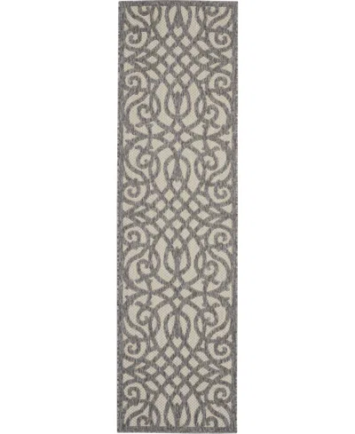 Nourison Home Cozumel Czm04 Cream And Gray 2'2" X 7'6" Runner Rug In Multi