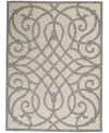 Nourison Home Cozumel Czm04 Cream And Gray 4' X 6' Outdoor Area Rug In Multi