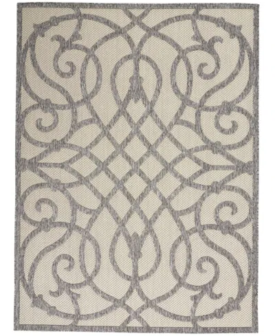 Nourison Home Cozumel Czm04 Cream And Gray 7'10" X 9'10" Outdoor Area Rug In Multi