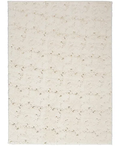 Nourison Home Cozy Shimmer Csh01 7'9x9'9 Area Rug In Ivory,gold