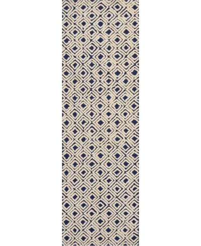 Nourison Home Deco Mod Dec02 Navy And Ivory 2'3" X 7'6" Runner Rug In Multi