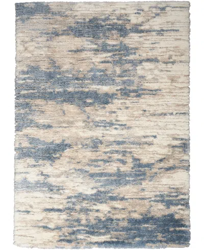 Nourison Home Dreamy Shag Drs10 5'3"x7'3" Area Rug In Blue