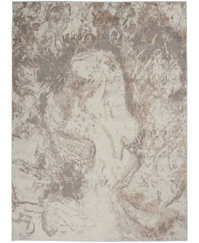 Nourison Home Elation Etn02 5'3"x7'3" Area Rug In Ivory,gray