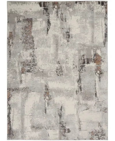 Nourison Home Elation Etn06 4'x6' Area Rug In Gray,ivory