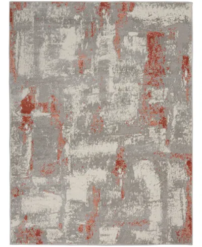 Nourison Home Elation Etn06 5'3"x7'3" Area Rug In Gray,brick