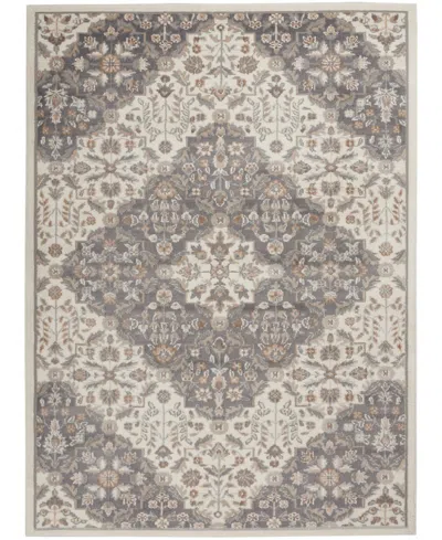 Nourison Home Elation Etn08 5'3"x7'3" Area Rug In Ivory,gray