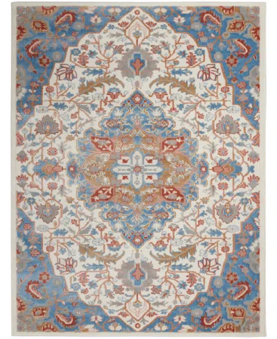 Nourison Home Elation Etn09 5'3"x7'3" Area Rug In Ivory,blue