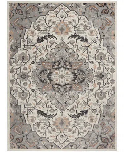 Nourison Home Elation Etn09 5'3"x7'3" Area Rug In Ivory,gray
