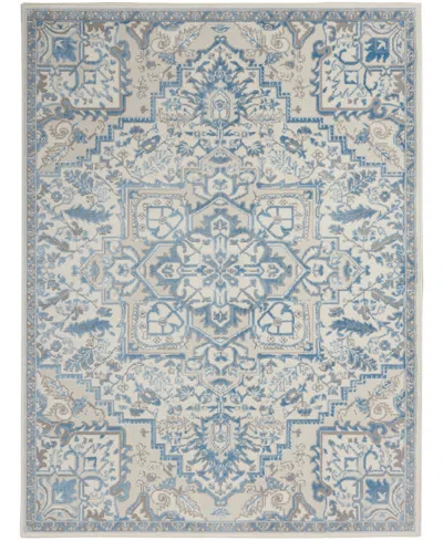 Nourison Home Elation Etn10 4'x6' Area Rug In Ivory,blue