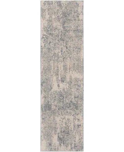 Nourison Home Exhale Exl01 2'2"x7'6" Runner Area Rug In Silver