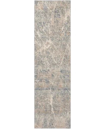 Nourison Home Exhale Exl02 2'2"x7'6" Runner Area Rug In Beige,blue