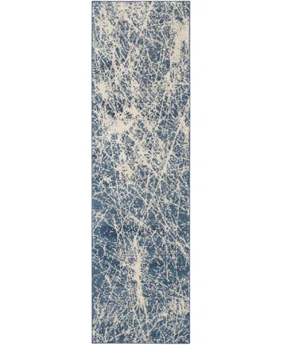 Nourison Home Exhale Exl02 2'2"x7'6" Runner Area Rug In Navy,ivory