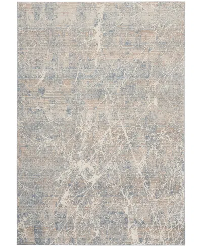 Nourison Home Exhale Exl02 5'3"x7'3" Area Rug In Beige,blue