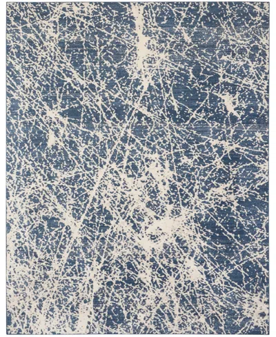 Nourison Home Exhale Exl02 7'10"x9'10" Area Rug In Navy,ivory
