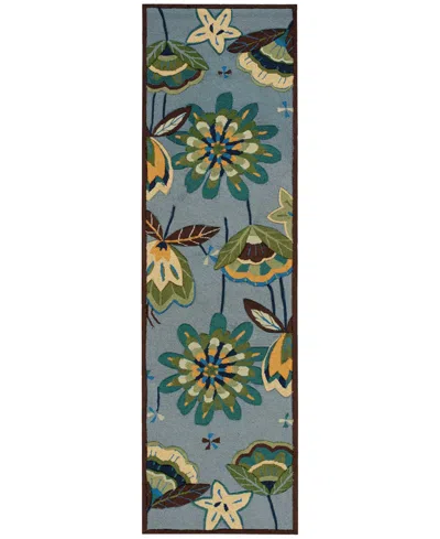 Nourison Home Fantasy Fa12 2'3"x8' Runner Area Rug In Aqua