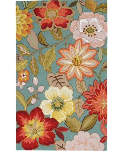 Nourison Home Fantasy Fa18 3'6"x5'6" Area Rug In Aqua