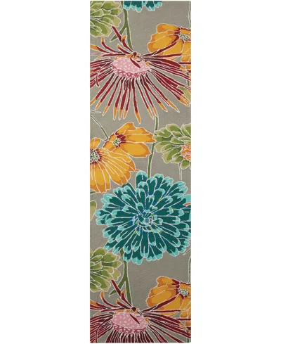 Nourison Home Fantasy Fa26 2'3"x8' Runner Area Rug In Gray