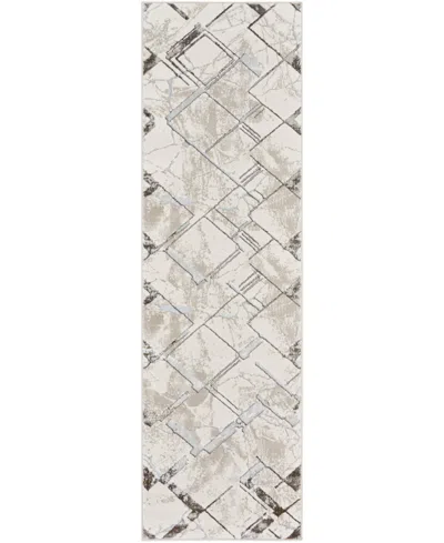 Nourison Home Glitz Glz02 2'3"x7'6" Runner Area Rug In Ivory,gray