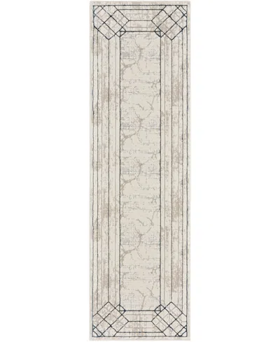 Nourison Home Glitz Glz03 2'3"x7'6" Runner Area Rug In Ivory