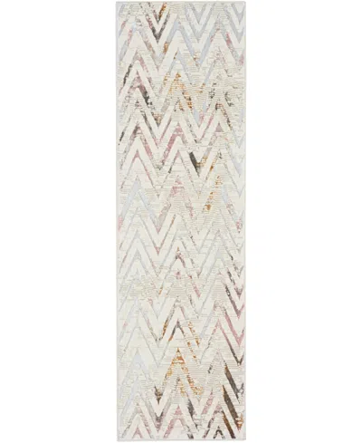 Nourison Home Glitz Glz05 2'3"x7'6" Runner Area Rug In Ivory