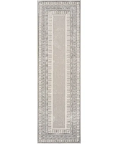 Nourison Home Glitz Glz07 2'3"x7'6" Runner Area Rug In Silver