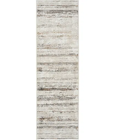 Nourison Home Glitz Glz10 2'3"x7'6" Runner Area Rug In Cream,gray