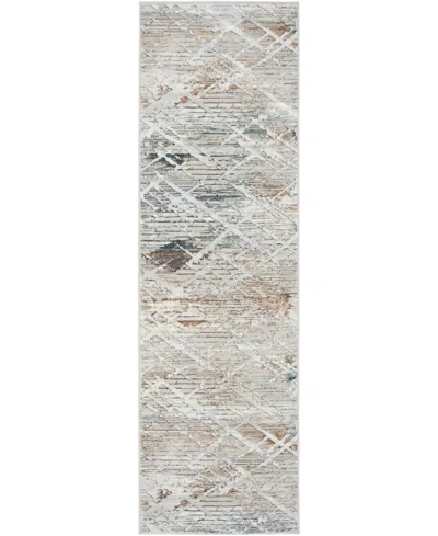 Nourison Home Glitz Glz11 2'3"x7'6" Runner Area Rug In Gray,multi