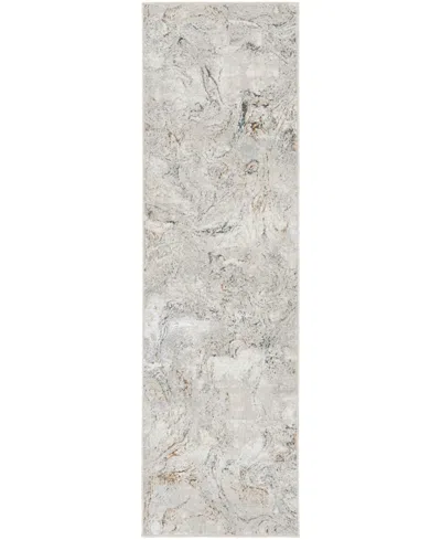 Nourison Home Glitz Glz20 2'3"x7'6" Runner Area Rug In Gray,multi