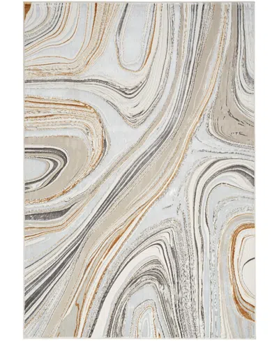 Nourison Home Glitz Glz21 3'11"x5'11" Area Rug In Gray,gold