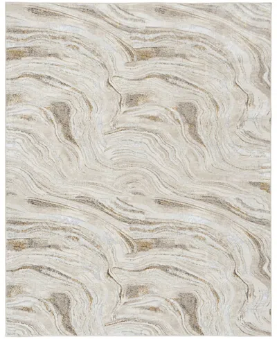 Nourison Home Glitz Glz22 7'10"x9'10" Area Rug In Gray,gold