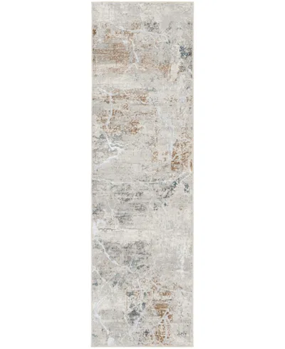 Nourison Home Glitz Glz23 2'3"x7'6" Runner Area Rug In Gray,multi