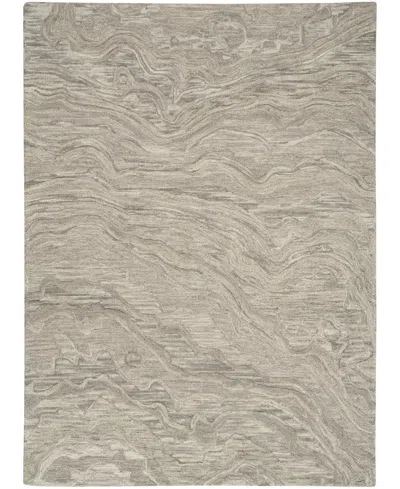 Nourison Home Graceful Gru01 5'3"x7'3" Area Rug In Gray