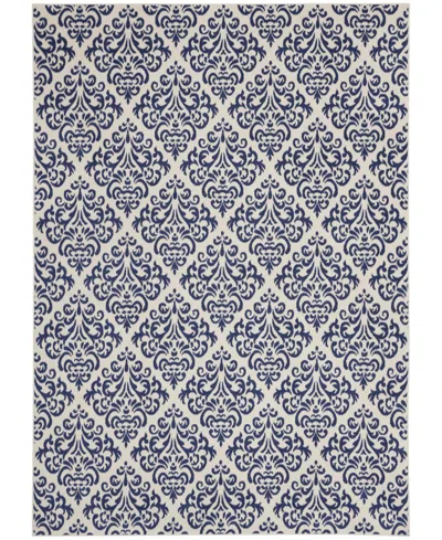 Nourison Home Grafix Grf06 7'x10' Area Rug In White,blue