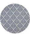 Nourison Home Grafix Grf06 8'x8' Round Area Rug In White,blue