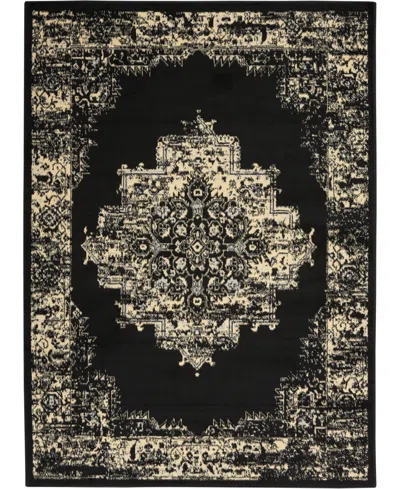 Nourison Home Grafix Grf14 3'9"x5'9" Area Rug In Black