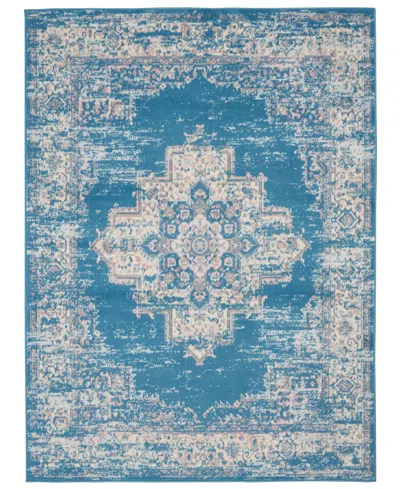 Nourison Home Grafix Grf14 3'9"x5'9" Area Rug In Blue