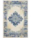 Nourison Home Grafix Grf14 3'9"x5'9" Area Rug In Blue,white