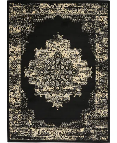 Nourison Home Grafix Grf14 5'3"x7'3" Area Rug In Black