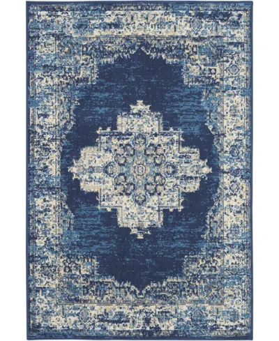 Nourison Home Grafix Grf14 5'3"x7'3" Area Rug In Blue