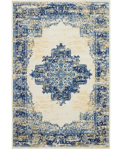 Nourison Home Grafix Grf14 6'x9' Area Rug In Blue,white