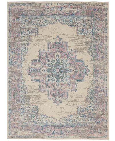 Nourison Home Grafix Grf14 6'x9' Area Rug In Ivory,pink